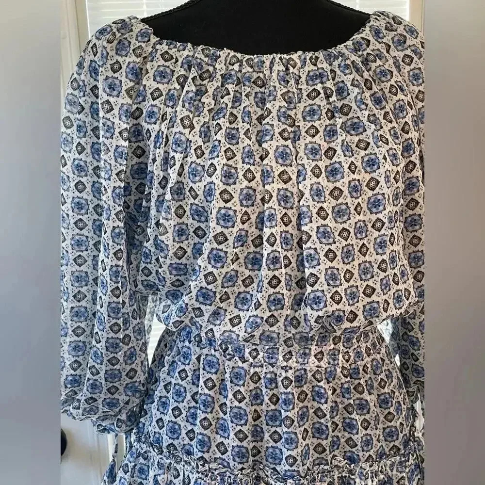 MISA LOS ANGELES Zonia Mini Dress in Blue Scorpios Tile Womens Size XS NWT - Picture 2 of 13